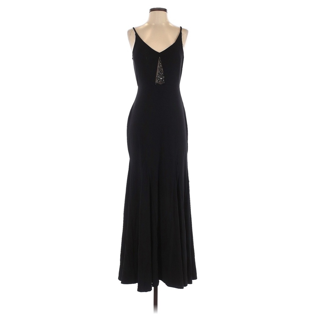 Black formal gown embellished accent